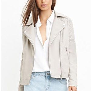 Forever 21 Quilted Grey Leather Jacket